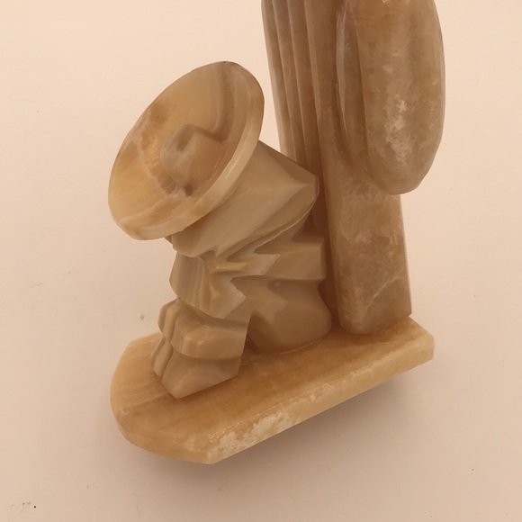 VTG 8-1/2" Carved Onyx Siesta Man w/ Sombrero & Cactus Single Bookend - Picture 6 of 11